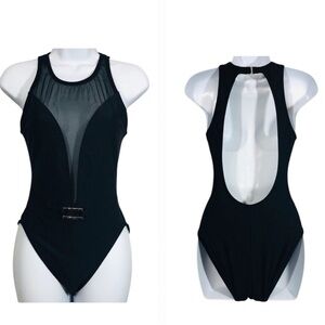Anne Cole Black One-Piece Swimsuit with Sheer Mesh